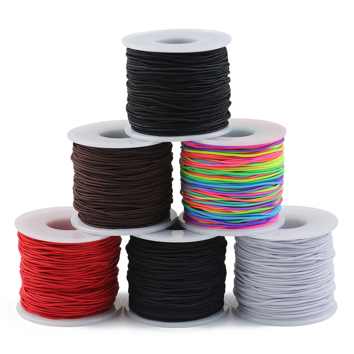 1 rotolo di corda elastica per perline arcobaleno, corda di filo per artigianato elastico colorato per gioielli fai da te che fanno forniture per