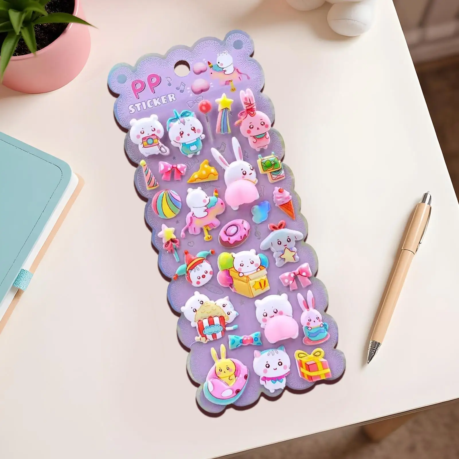 ملصقات ثلاثية الأبعاد لطيفة من مادة PVC مضحكة وقابلة لإعادة الاستخدام وقابلة للإزالة للأطفال لحفلات الفصول الدراسية وأعياد الميلاد وعيد الميلاد والمنزل #4