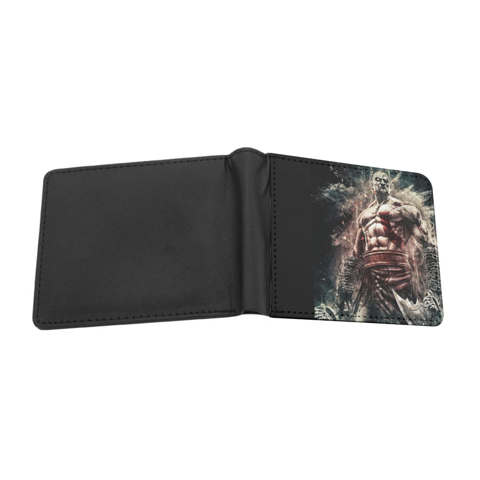 Angry Kratos Personalized Men's Leather Wallet Credit Card Pouch Purse Kratos God Of War God War Ps4 Game Gaming Atreus Gow