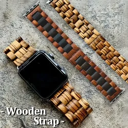 Wooden Strap For Apple Watch Band Ultra 2 49mm 10 46mm 42 Butterfly Clasp Bracelet For iWatch 9 8 7 6 5 4 SE 38mm 40 41 44 45mm