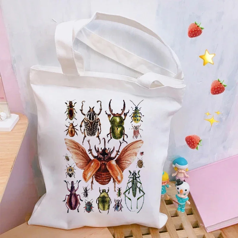 y2k Shopping Bag Insect print Women handbag casual chic women vintage fashion large-capacity canvas new Goth ins shoulder bags