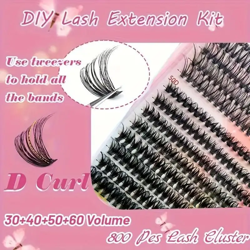 9-18mm DIY Clusters Lashes 30D40D50D60D Eyelash Extension Dovetail Segmented Lashes Individual Eyelashes With Lash Glue Remover - view 5