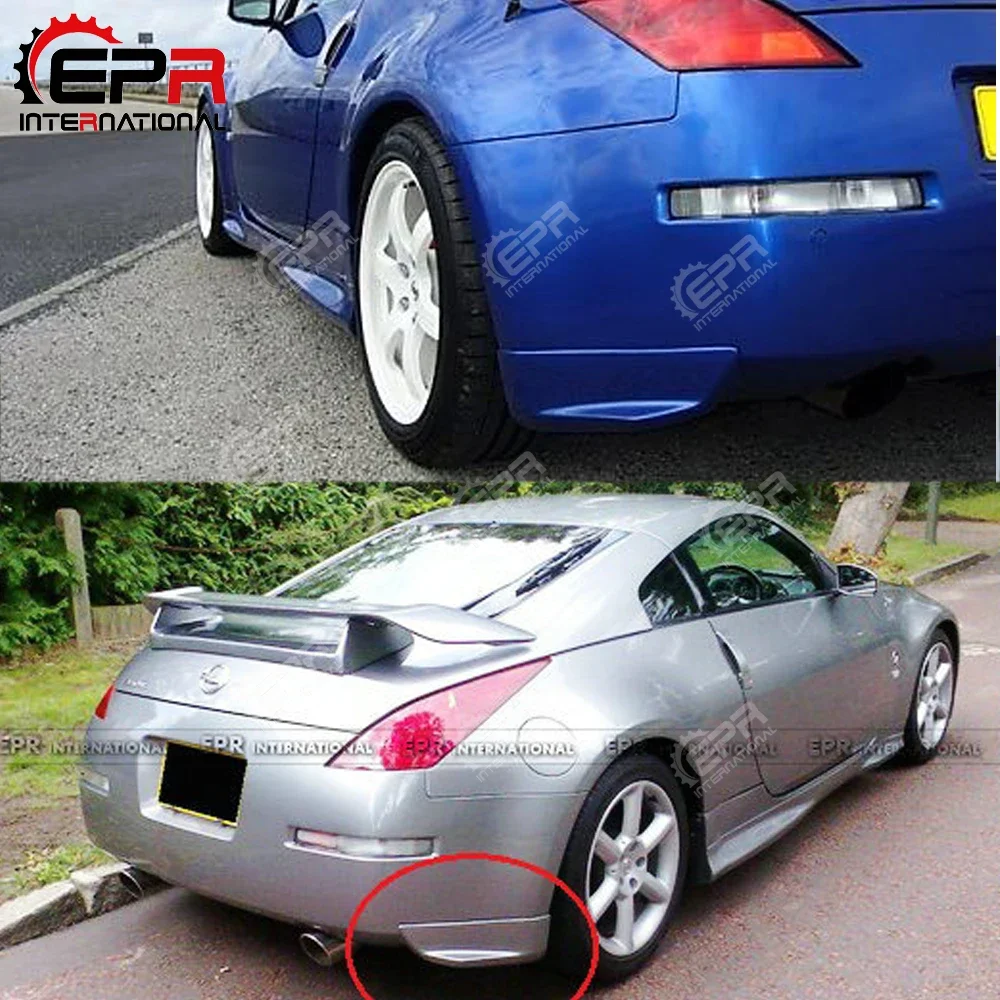 Car-styling For Nissan Z33 350Z Nis Version 1 Carbon Fiber Rear Bumper Spat Glossy Finish Splitter Add On Fibre Drift Body Kit