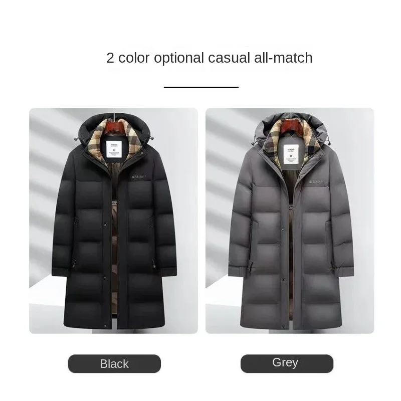 Hooded Long Down Jacket Man Duck Padding Lightweight Padded Jackets 2025 Winter Casual Sack Luxury Coat