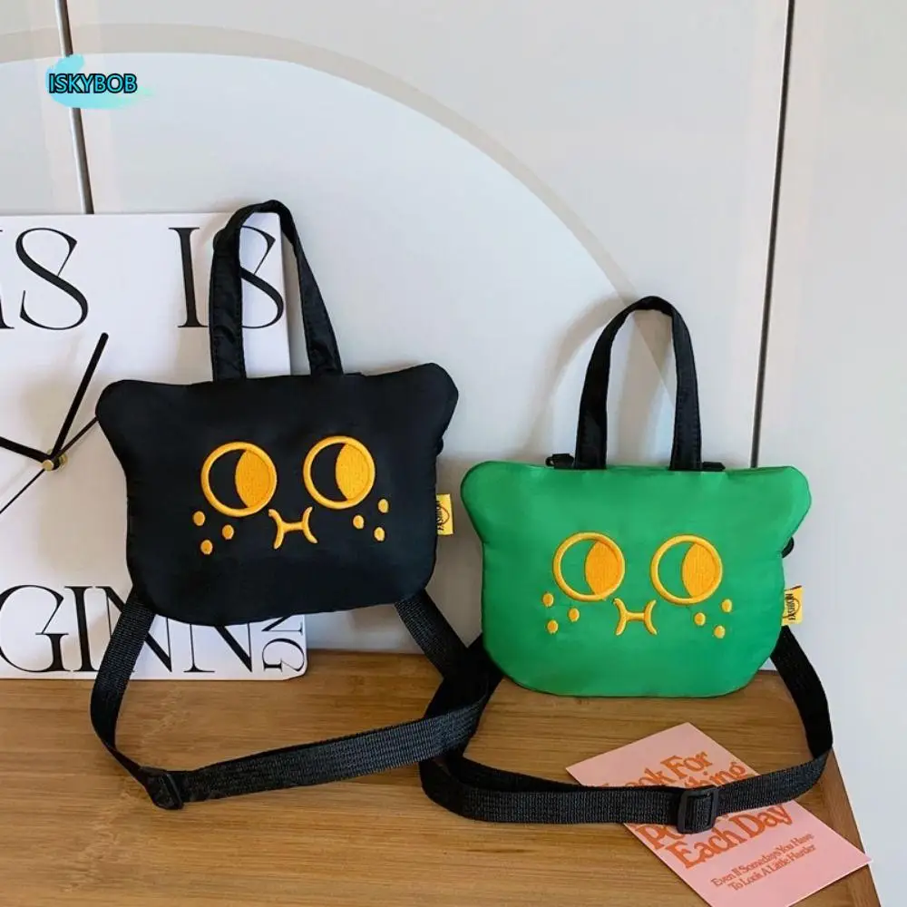 

Kawaii Cartoon Crossbody Bag Black Cat Printed Portable Women's Shoulder Bag Soft Korean Style Cat Printed Handbags Girls