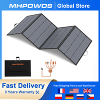 MHPOWOS 400W Portable Solar Panel 31 V Foldable Solar Panels Charger with 7 in 1 Solar Cable for Camping , Outdoor, Powerstation