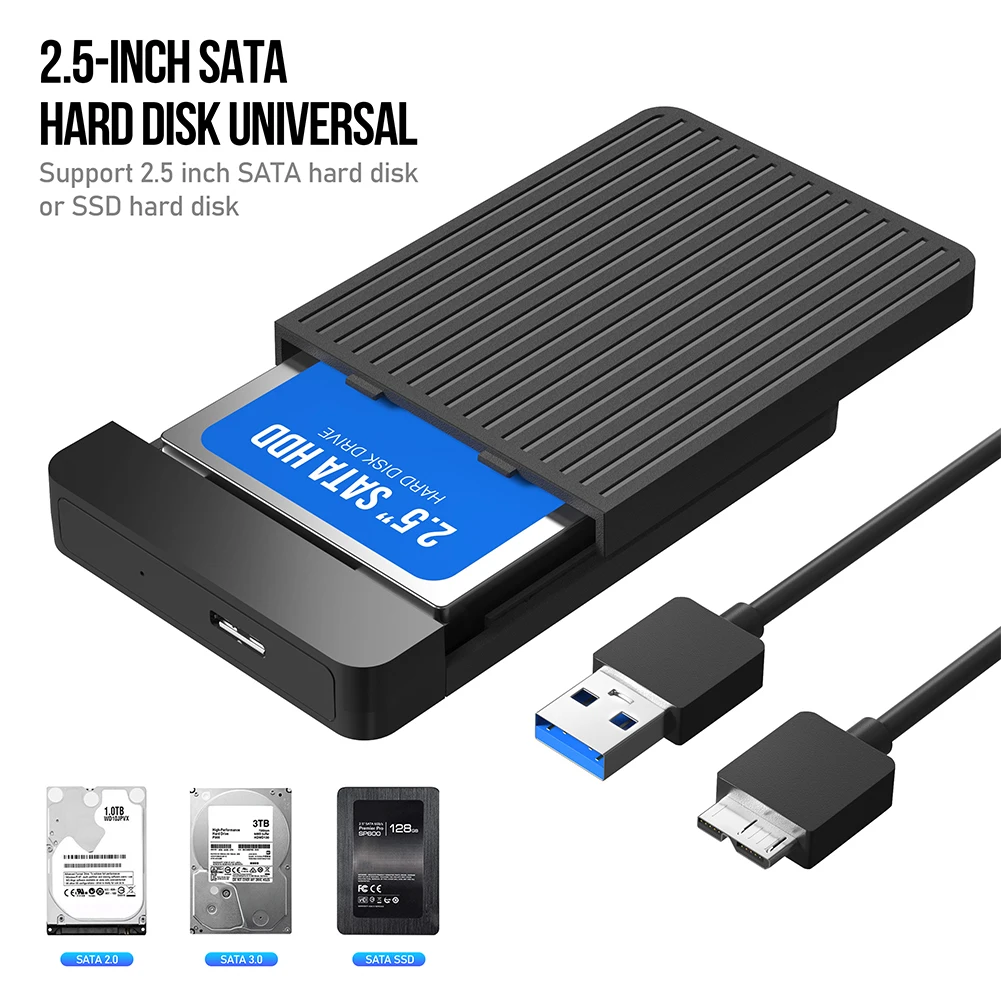 حافظة أقراص ثابتة مقاس 2.5 بوصة صندوق علبة يدعم UASP SATA إلى USB 3.0 Type-C محول صندوق القرص الصلب الخارجي سرعة 6 جيجابت في الثانية حافظة القرص الصلب 6 تيرابايت #5