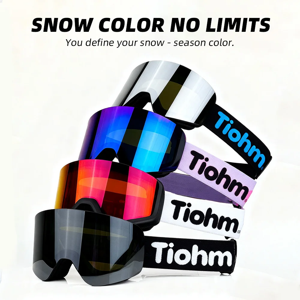 

Tiohm Winter Professional Men Women Ski Goggles Set Magnetic Quick-Change Double Layers Anti-Fog Snowboard Goggles Adults