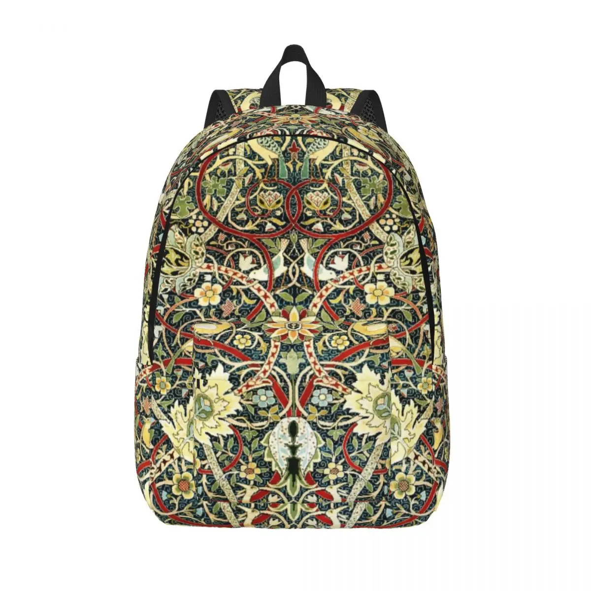 

William Morris Backpack Bird Flower Print Camping Backpacks Women High Quality Big High School Bags Kawaii Rucksack