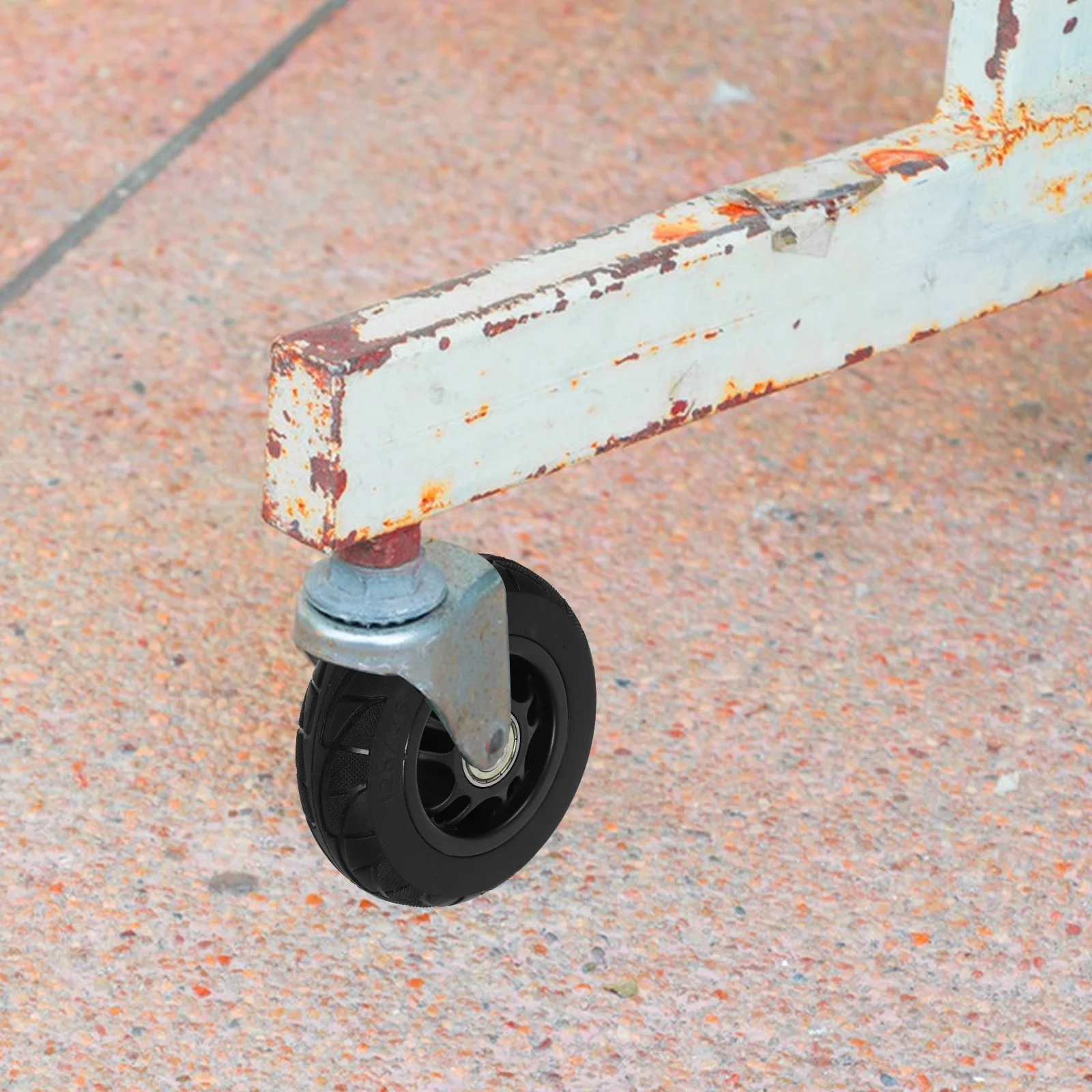 

2pcs 4-5 Inch Silent Caster Wheels Heavy Duty Rubber Trolley Wheel for Cart Furniture Casters Black Plastic Core