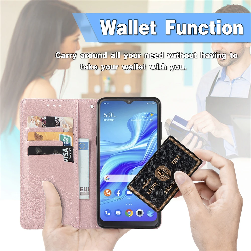 حالات الهاتف ل فوجيتسو FCNT السهام WE2 زائد راكوراكو F-53E F-51E F-52E A401FC لايت MR01 حافظة تنقش فتحة للبطاقات أغطية جلد