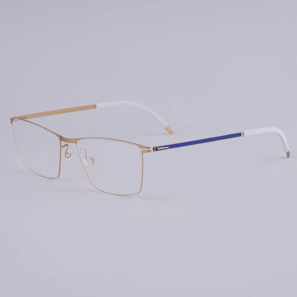 

Модные мужские и женские квадратные титановые оправы для очков V460-D ручной работы, легкие, безвинтовые, с бриллиантовыми дужками, Gafas