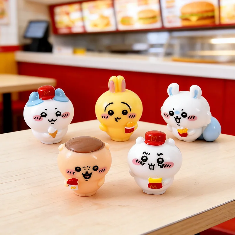 5pcs/set DIY Chiikawa Landscape Creative Product Scene Display Kawaii Hachiware Usagi Car-mounted Desktop Ornaments