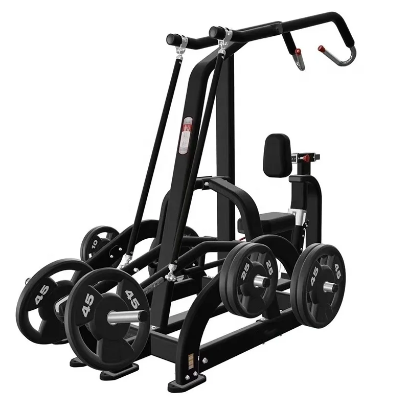 Popular Indoor Equipment Gym Fitness Arm Workout Back Muscle Trainer Plate Load Seated High Row Pulldown Machine
