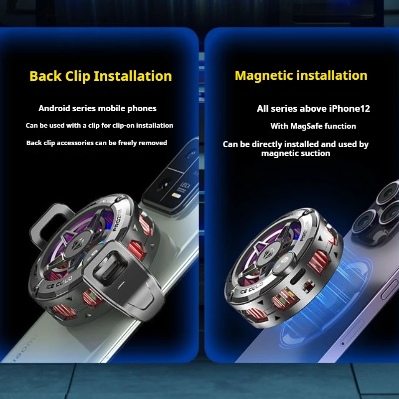 مبرد هاتف K20 مغناطيسي لأشباه الموصلات مع شاشة رقمية وأضواء RGB للألعاب سريعة الحرارة وتبريد قوي #2