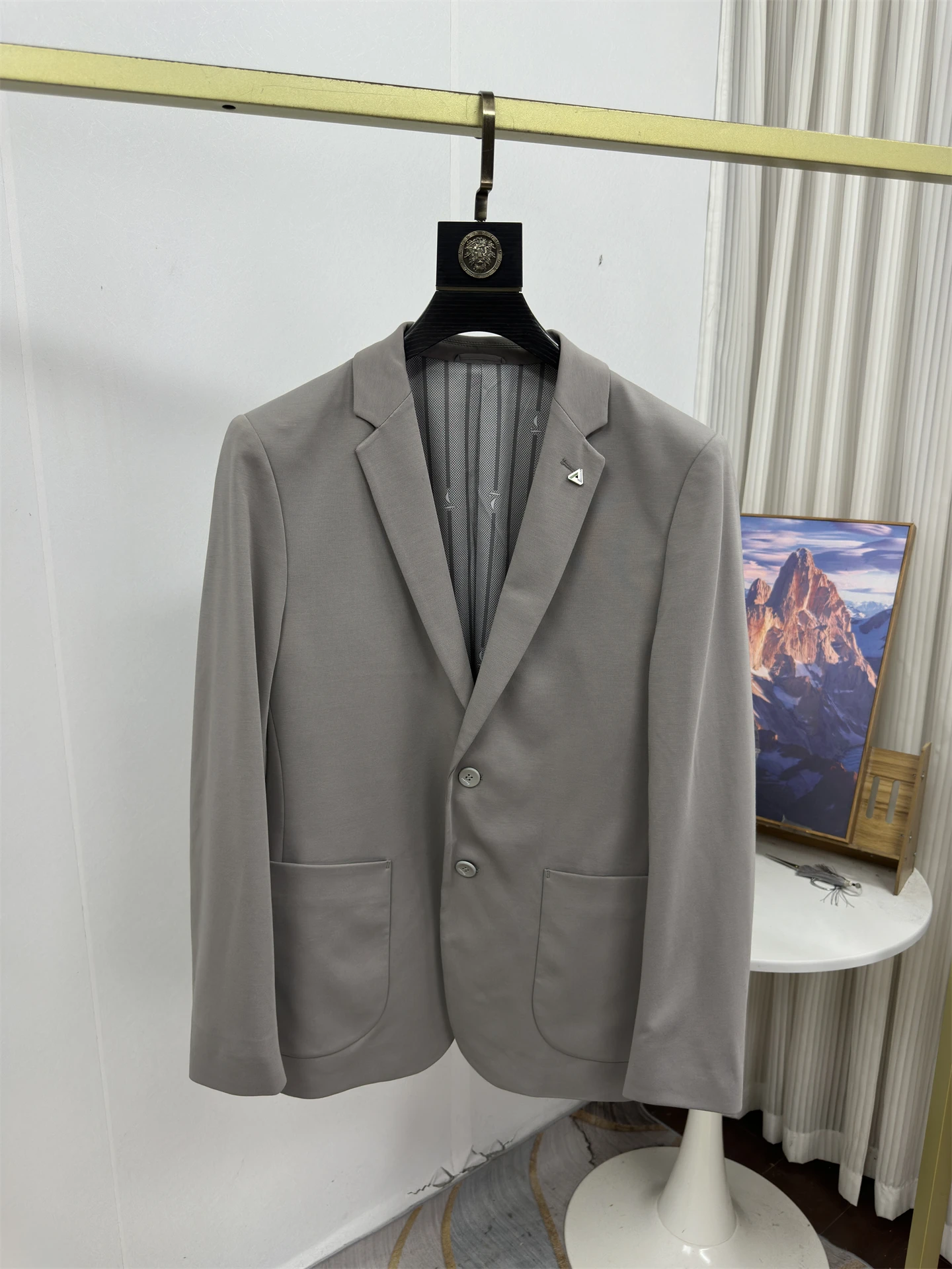 

Мужской повседневный весенний костюм: однобортный, универсальный, деловой, модный, однотонный, без этикетки, приталенный, дышащий