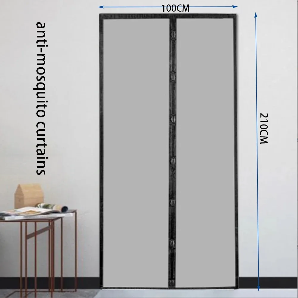 100CM×210CM 1-teiliger magnetischer Türvorhang aus weichem Garn, mückenresistente Trennwand für Haustüren