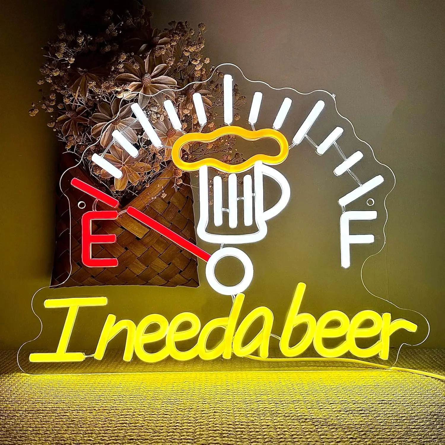 

I Need A Beer Неоновая вывеска с питанием от USB Светодиодный неоновый свет с регулируемой яркостью для бара Игровая комната Человек Пещеры Вечеринка Клубный декор Персонализированный подарок