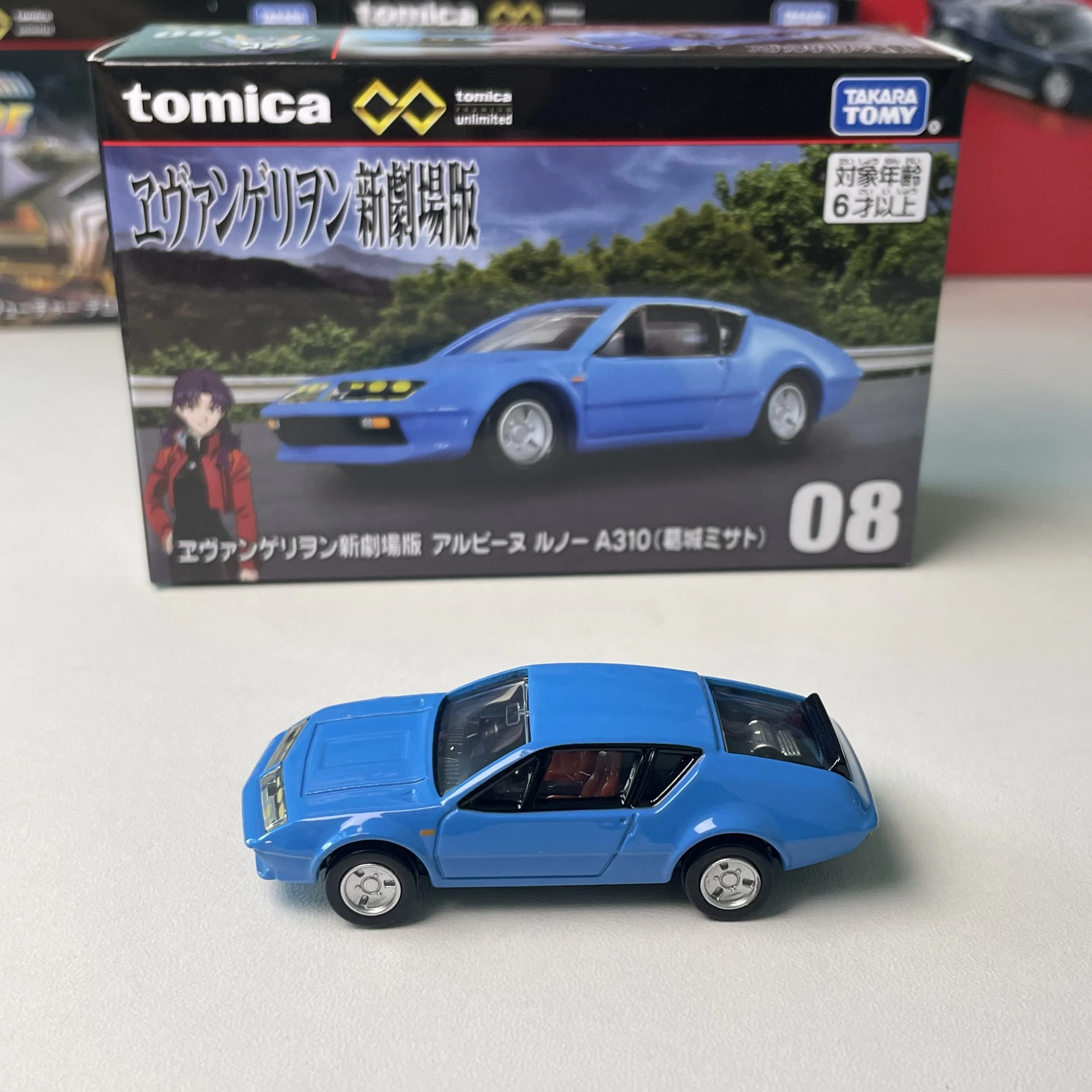 

Takara Tomy Tomica Premium Unlimited 08, восстановление Evangelion Alpine Renault A310 Misato Katsuragi, литая под давлением металлическая модель из сплава