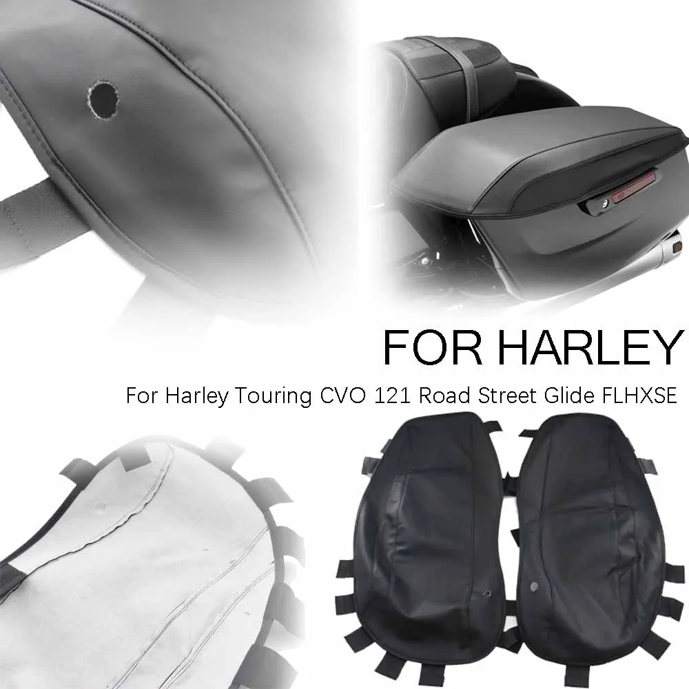 

Motorcycle Waterproof Saddlebag Lid Covers Audio Speaker Lids Case Rain Dust For Harley Touring CVO 121 Road Street Glide FLHXSE