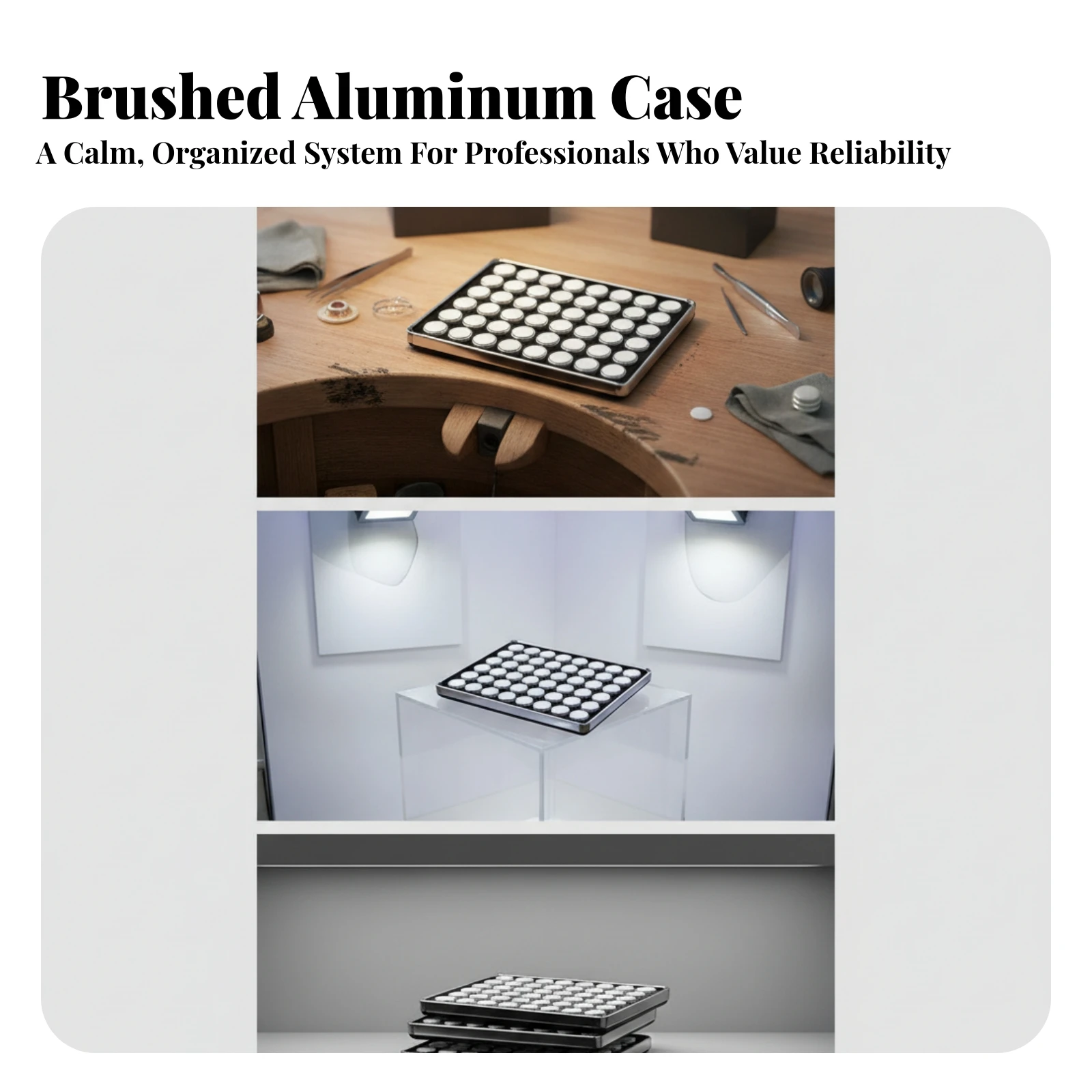 Jewelry Tray with Compartments Safeguarding Sample Display Tray Portable Compact for Jewelers, Trade Shows, Counter Displays