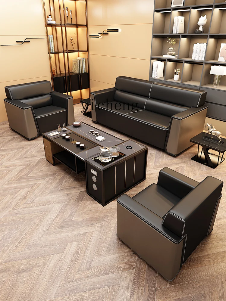 Tqh Sofa Office Combination Business Leather Suit Vip Reception Area