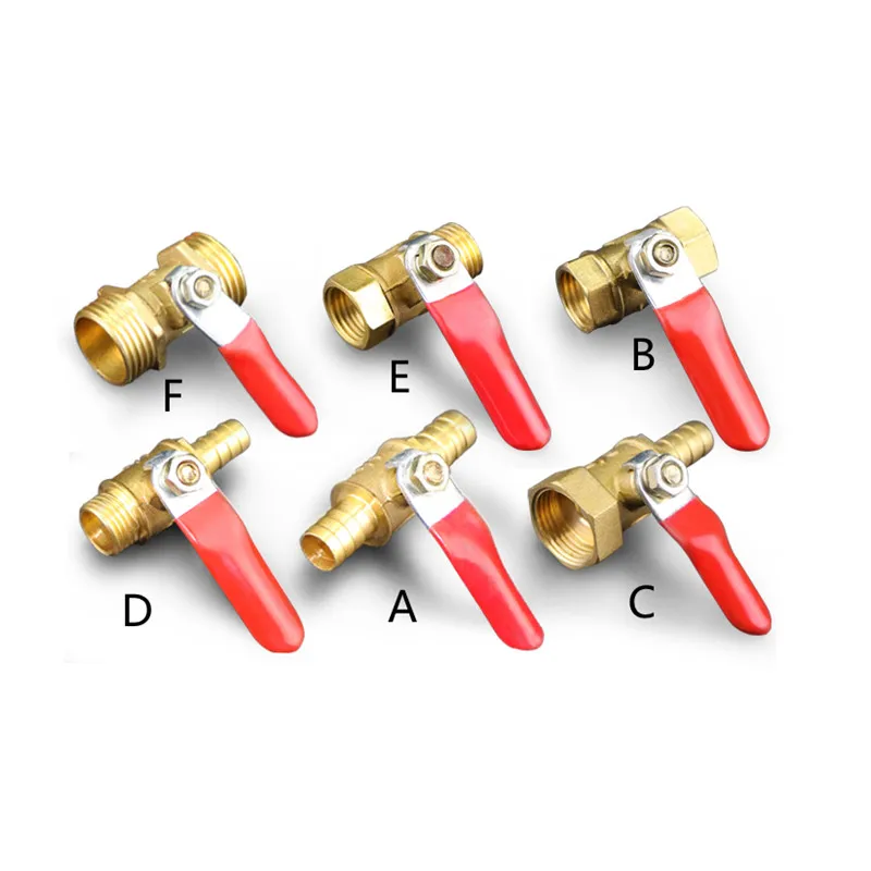 

Brass Water Oil Air Gas Fuel Line Shutoff Ball Valve Pipe Fittings Pneumatic Connector Controller Handle 6-12MM Hose Barb Inline