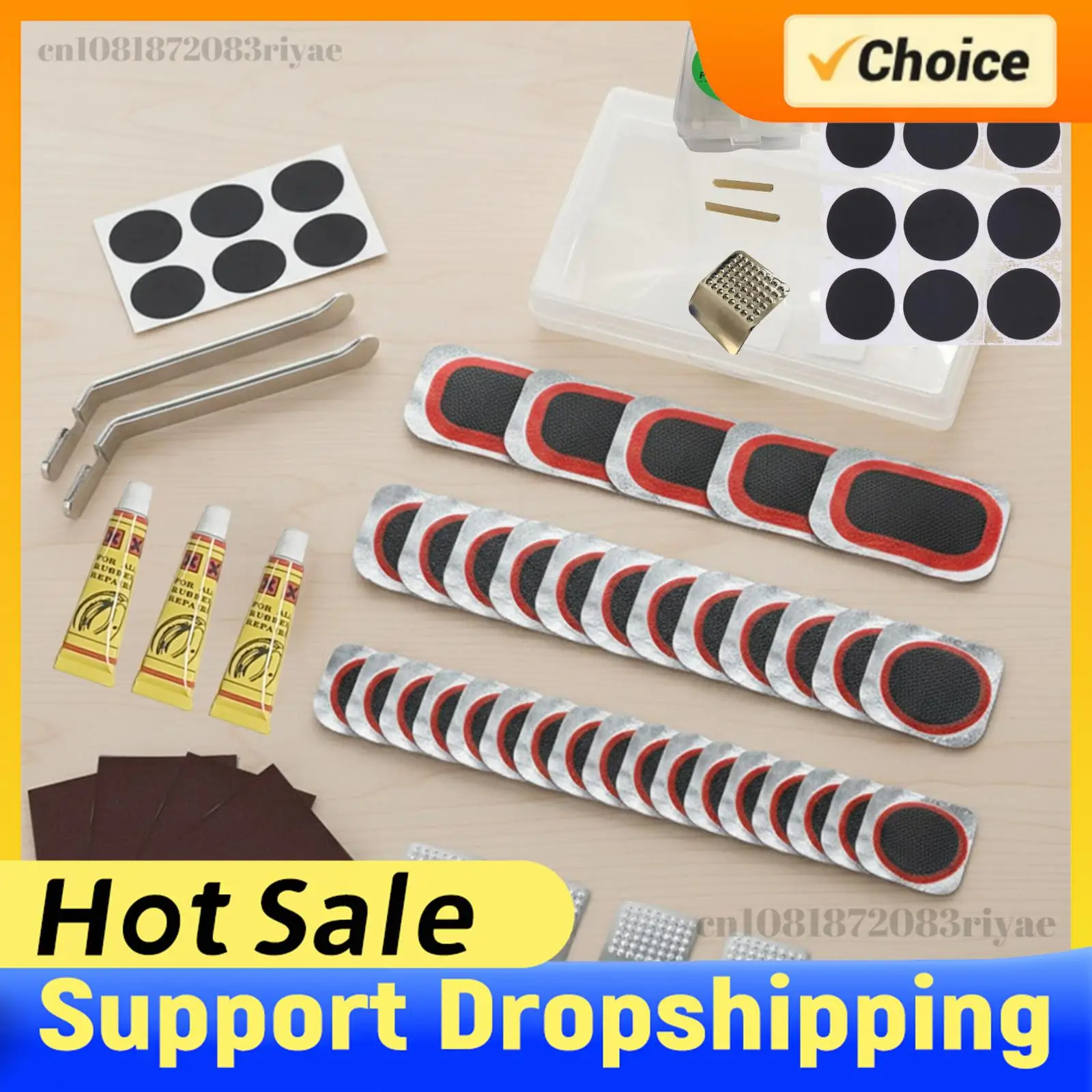 

Набор для ремонта велосипедных шин MTB: резиновые заплатки, клей, лопатка, холодные заплатки, герметик, инструмент для ремонта камеры велосипеда