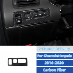For Chevrolet Impala 2014-20 Accessories Carbon Fiber Car Interior Center Headlight Switch Panel Decoration Cover Trim Stickers