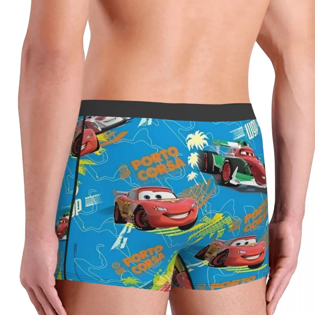 Custom Cars Lightning McQueen Man Boxer Shorts Cozy Underwear Life Is A Highway Printing Fun Underpants