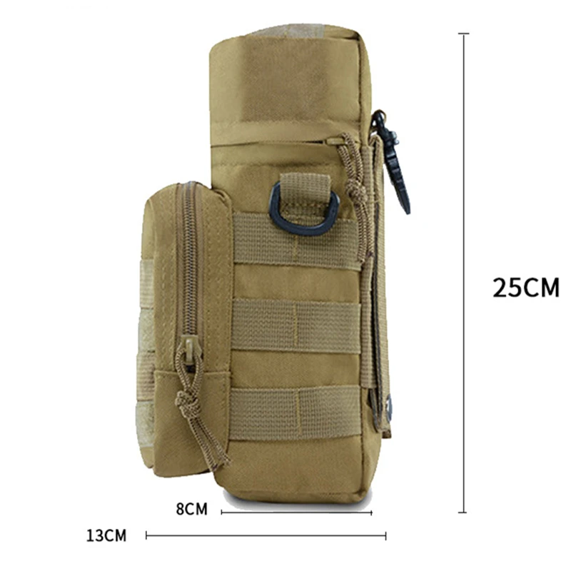 Tactical Molle Water Bottle Holder Bag Hydration Carrier Kettle Pouch with Strap Hiking Fishing Hunting Camping Hiking Trekking