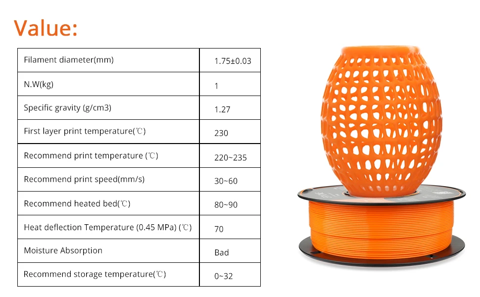 ERYONE 10KG Standard PETG Filament 1,75mm für 3D-Druck, Mehrfarbig Erhältlich, PETG-Filament, 3D-Filament Großhandel, 1KG/Spule – Detail 12