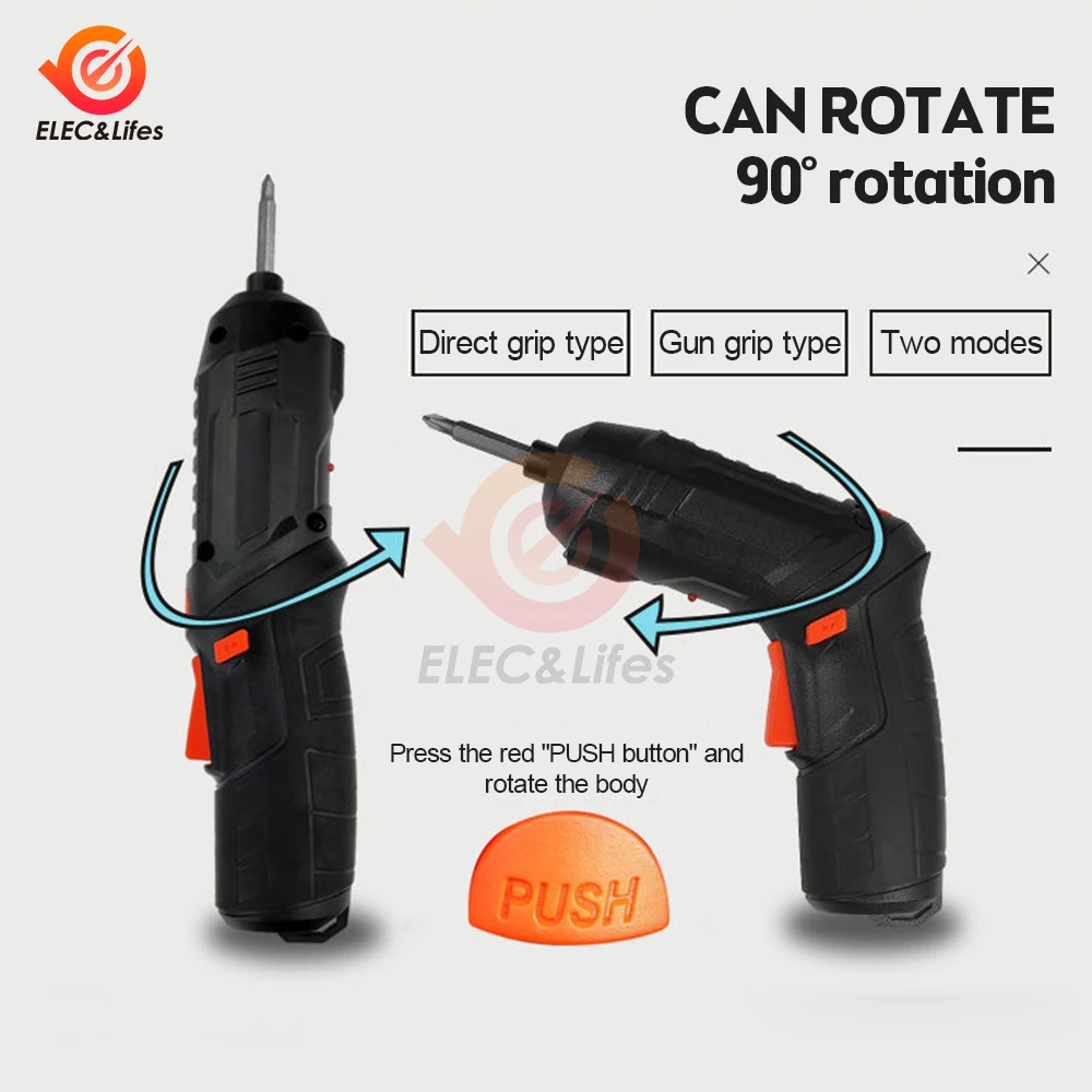 Electric Screwdriver Cordless 31 in 1 Rotated 90 Degrees Rechargeable Portable Screwdriver 15 in 1 for Home Office DIY Tools