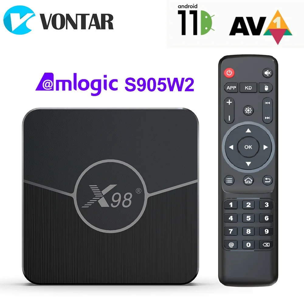 X98 Plus Amlogic S905W2 TV Box Android 11 4G 64GB Support H.265 AV1 Wifi BT5.0 Youtube Media Player X98mini 4GB 32GB Set Top box