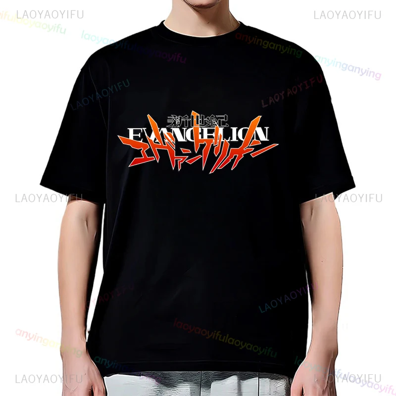 Y2k-Neon-Genesis-Evangelion-Anime Graphic Pattern Tshirt Men Women Cotton Short Sleeve T Shirt Cartoon Novelty Trend Clothing