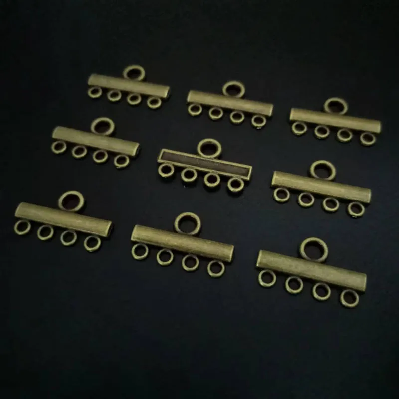 

22*13mm 25pcs Zinc Alloy Charms Antique Bronze Plated Four Holes Connection Head Jewelry Findings Accessories Fit Jewelry DIY