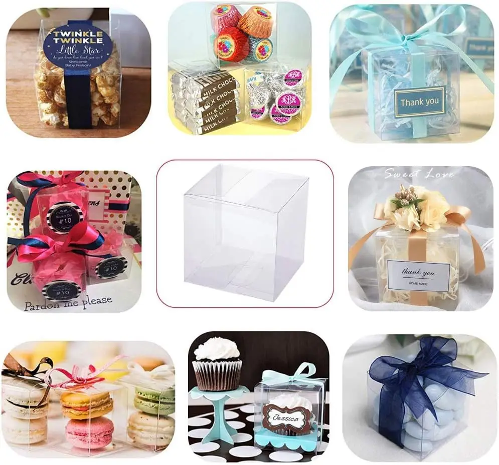 30/50PCs PVC Clear Candy Gift Box Transparent Chocolate Candy Boxes Event Sweet Candy Bags Birthday party Wedding Gift boxes