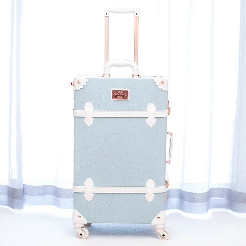 Retro suitcase small 20\'\' inch suitcases travel luggage password leather suitcase sets universal wheel trolley case 24\'\' inch