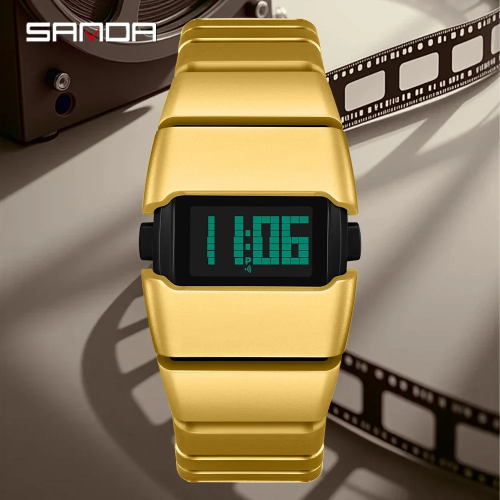 Reloj Electrónico Retro SANDA 9504, Resistente al Agua 5ATM, con Luz Nocturna, Función de Snooze, Alarma, Cronómetro, para Hombre y Mujer 2026