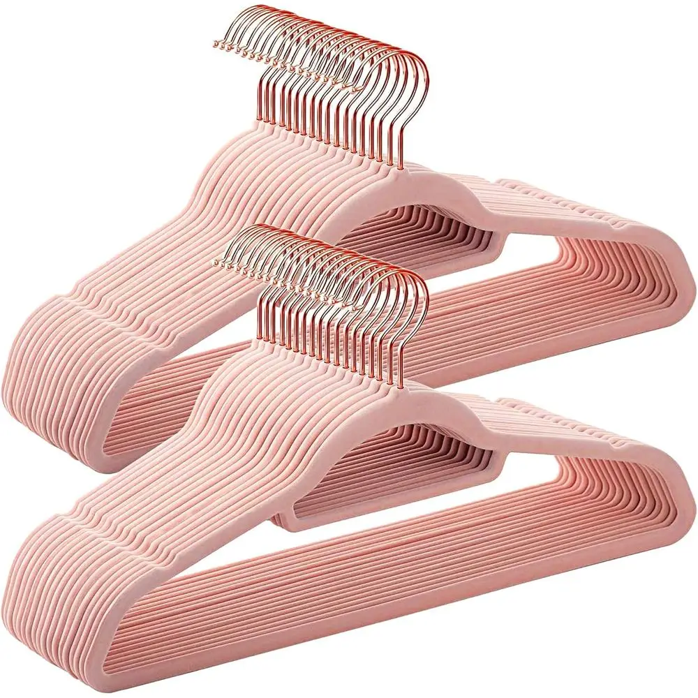30 Pack Rose Gold Hangers - 16.5 Inch Non-Slip Space-Saving Hangers for Adults, Ideal for Coats, Sweaters, Dresses, Shirts, Suit