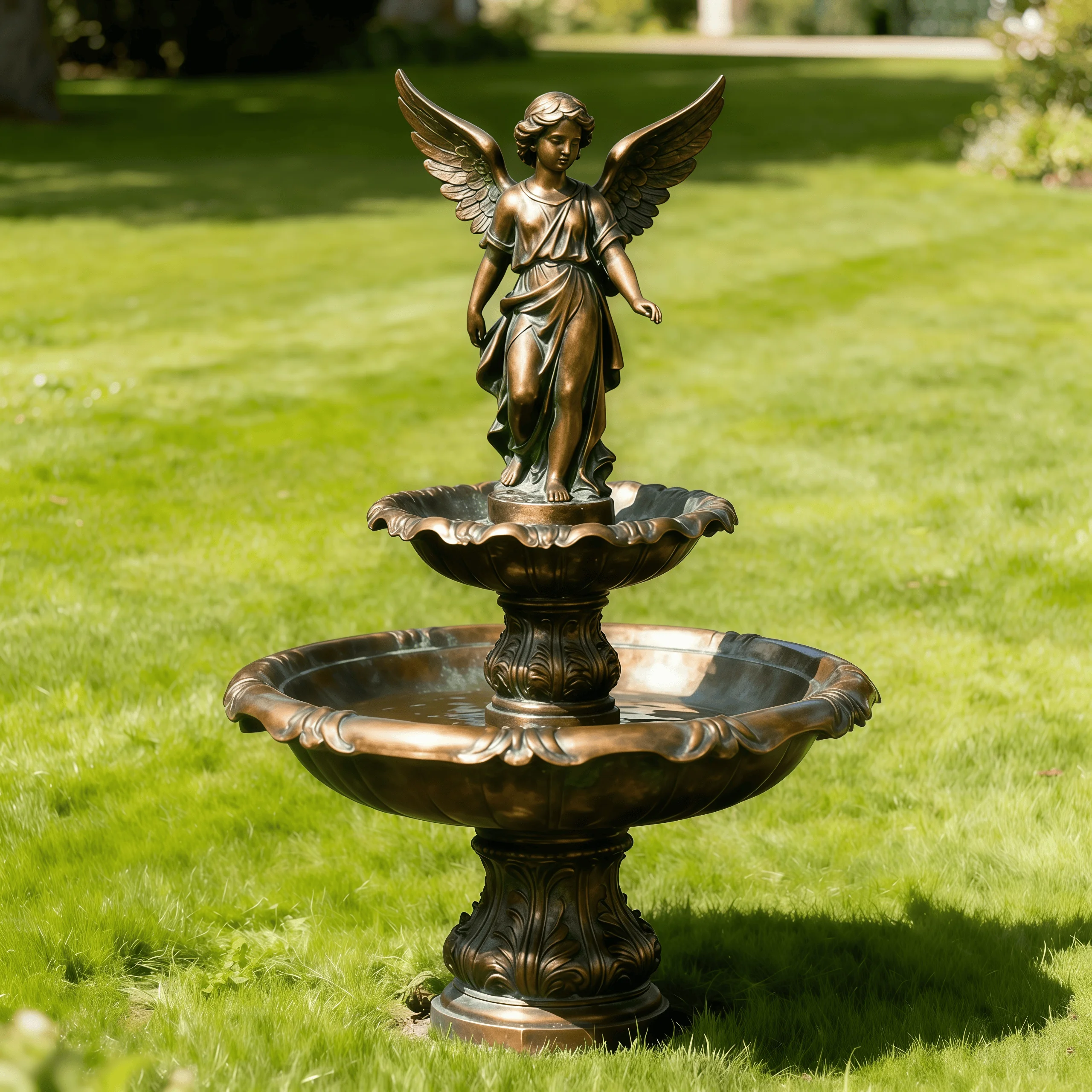 Villa Outdoor Garden Decoration Sculpture Bronze Casting Angel Fountain Sculpture