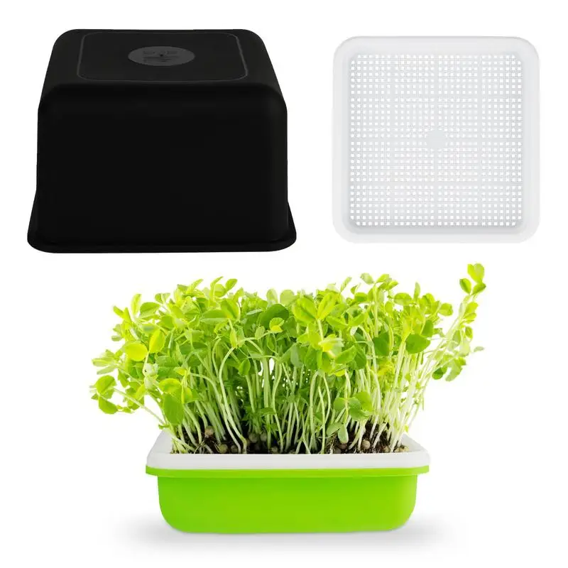 Home Garden Hydroponic Growing Box Bean Pea Wheat Seedling Sprouter Tray Cat Grass Grow Germination Soilless Planting Pot