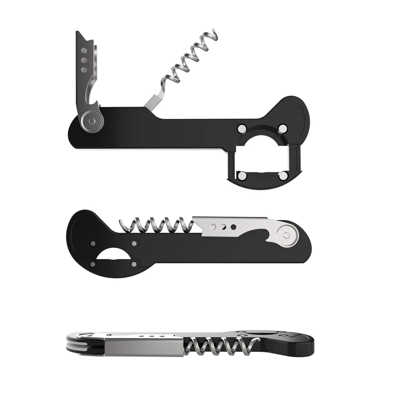 10 PCS Boomerang Wine Opener Corkscrew Black Cork Screw with Foil Cutter for Waiters Servers Sommelier Restaurant Wholesale XB