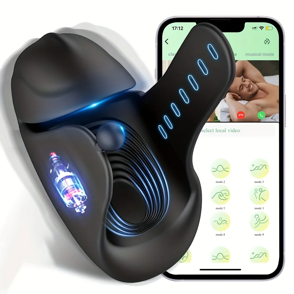 Male Masturbator Penis Training Glans Trainer Stimulator Vibrator with APP Control Delay Cock Ring Glans Trainer for Men