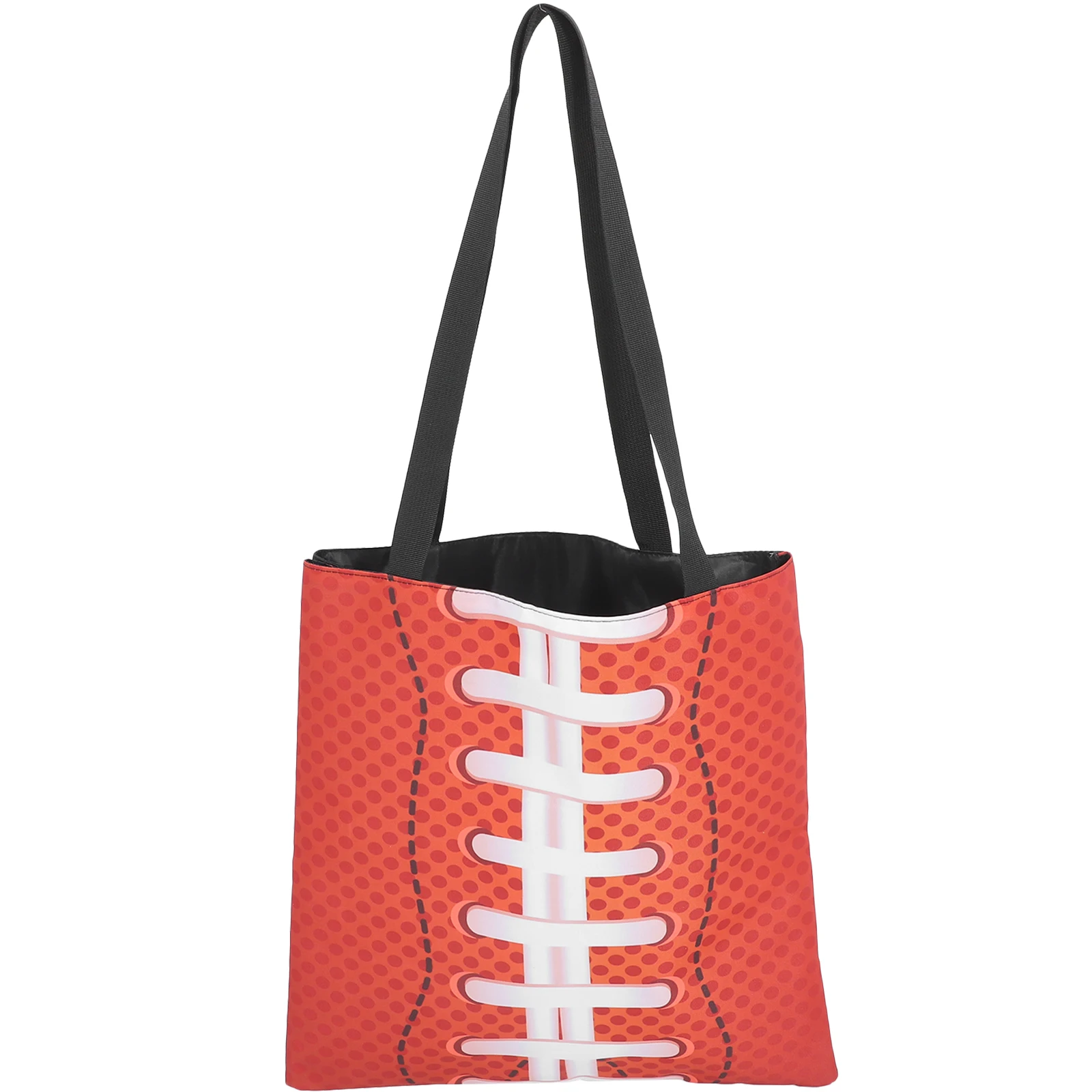 

Rugby Theme Tote Printed Handbag Large Capacity Shopping Reusable Eco Friendly Polyester Single Shoulder Bag Sport