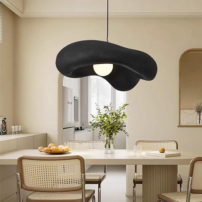 Wine-sabi-Lampe LED Suspendue en Résine de Style Crémeux, Luminaire Décoratif d\'Nik, Idéal pour une Salle à Manger ou une Cuisine, G9