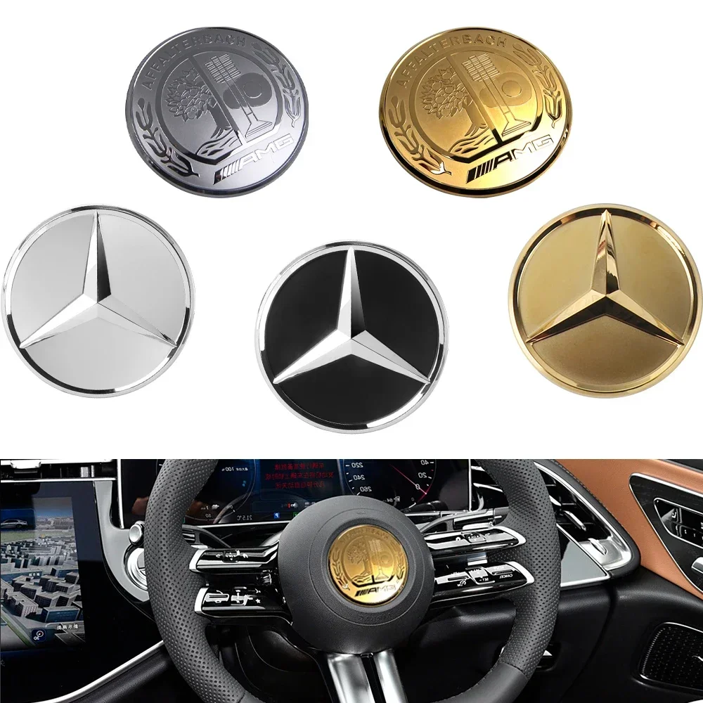 

Car Sticker 3D Metal Badge Car Steering Wheel Decoration Sticker Accessories For Mercedes Benz AFFALTERBACH AMG W203 W204 W205 W