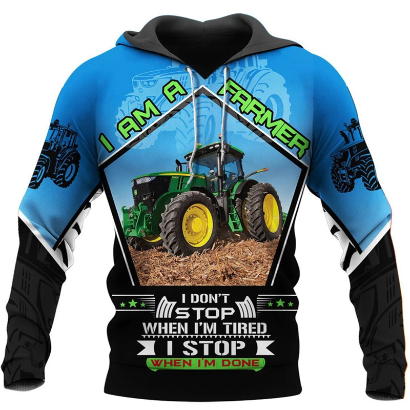 New Tractor Graphic 3D All Over Printed Mens Hoodies & Sweatshirt Unisex Casual Fashion Cool Hip Pop Streetwear Odzież męska