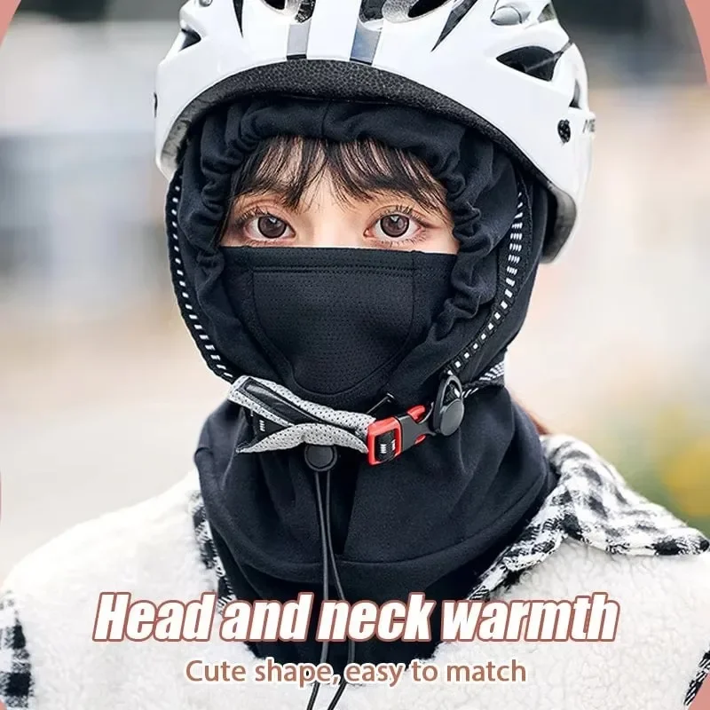 Hooded Face Mask with Neck Warmer for Cycling Autumn and Winter Riding Outdoor Windproof and Coldproof Warm Mask