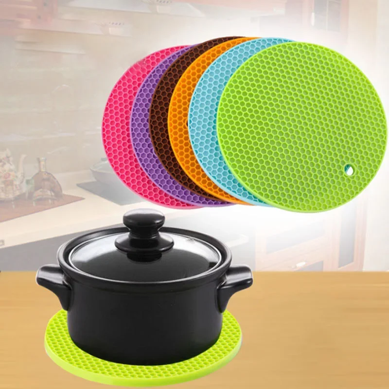 Silicone Heat Insulation Mat Honeycomb Mat Hot Proof Waterproof Pot Bowl Water Coasters Thickened Heat Resistance